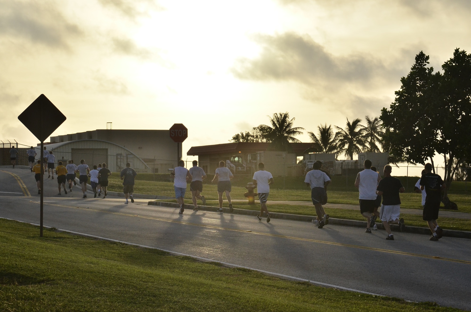 ANDERSEN AIR FORCE BASE, Guam--Andersen Airmen and Navy Seamen participate in the Sexual Assault Awareness Month 5K April 4. The run was one of many events scheduled by the area SARCs to raise awareness throughout the month. This April, the 2012 Sexual Assault Awareness Month campaign centers on promoting healthy sexuality to prevent sexual violence. (U.S. Air Force Photo by Staff Sgt. Alexandre Montes/ RELEASED) 