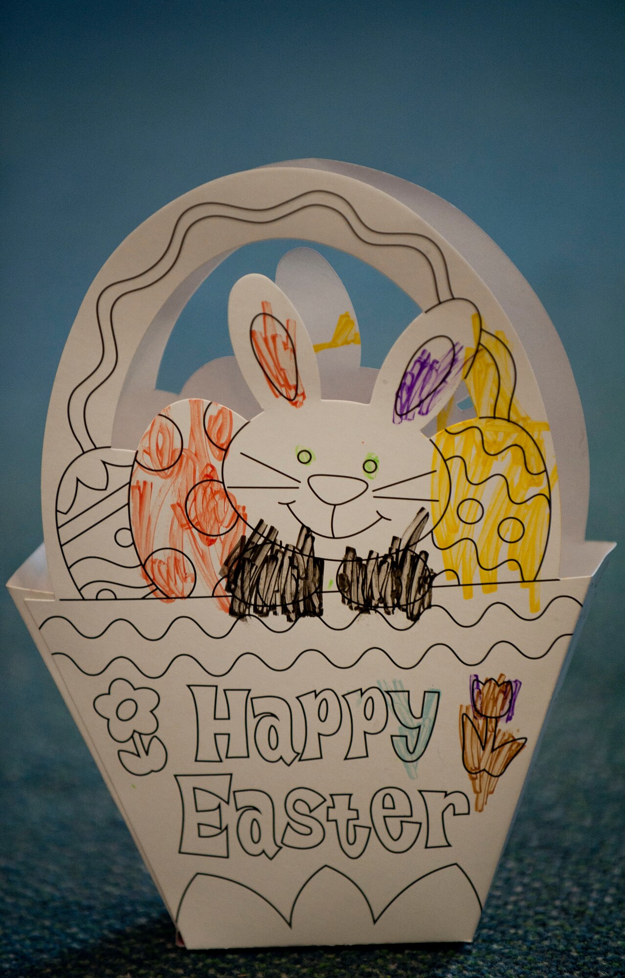 Children and parents made various arts and crafts at the Easter Bunny Kids at Play event April 4, 2012, at Incirlik Air Base, Turkey. The event was hosted by the 39th Force Support Squadron and included games, a chance to take photos with the Easter bunny, and an egg hunt. (U.S. Air Force photo by Senior Airman Clayton Lenhardt/Released)