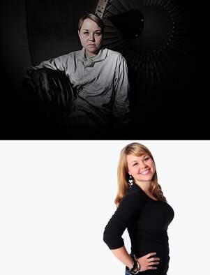 Senior Airman Kate Hytinen, 22nd Aircraft Maintenance Squadron aerospace propulsion journeyman, portrays the modern day “Rosie the Riveter” by being one of only three females at McConnell who perform engine maintenance on the flightline March 30, 2012, McConnell Air Force Base, Kan. Hytinen’s strong family ties with the military helped convince her to join the service and find the career that she loves. (U.S. Air Force photo/Senior Airman Courtney Witt) 

