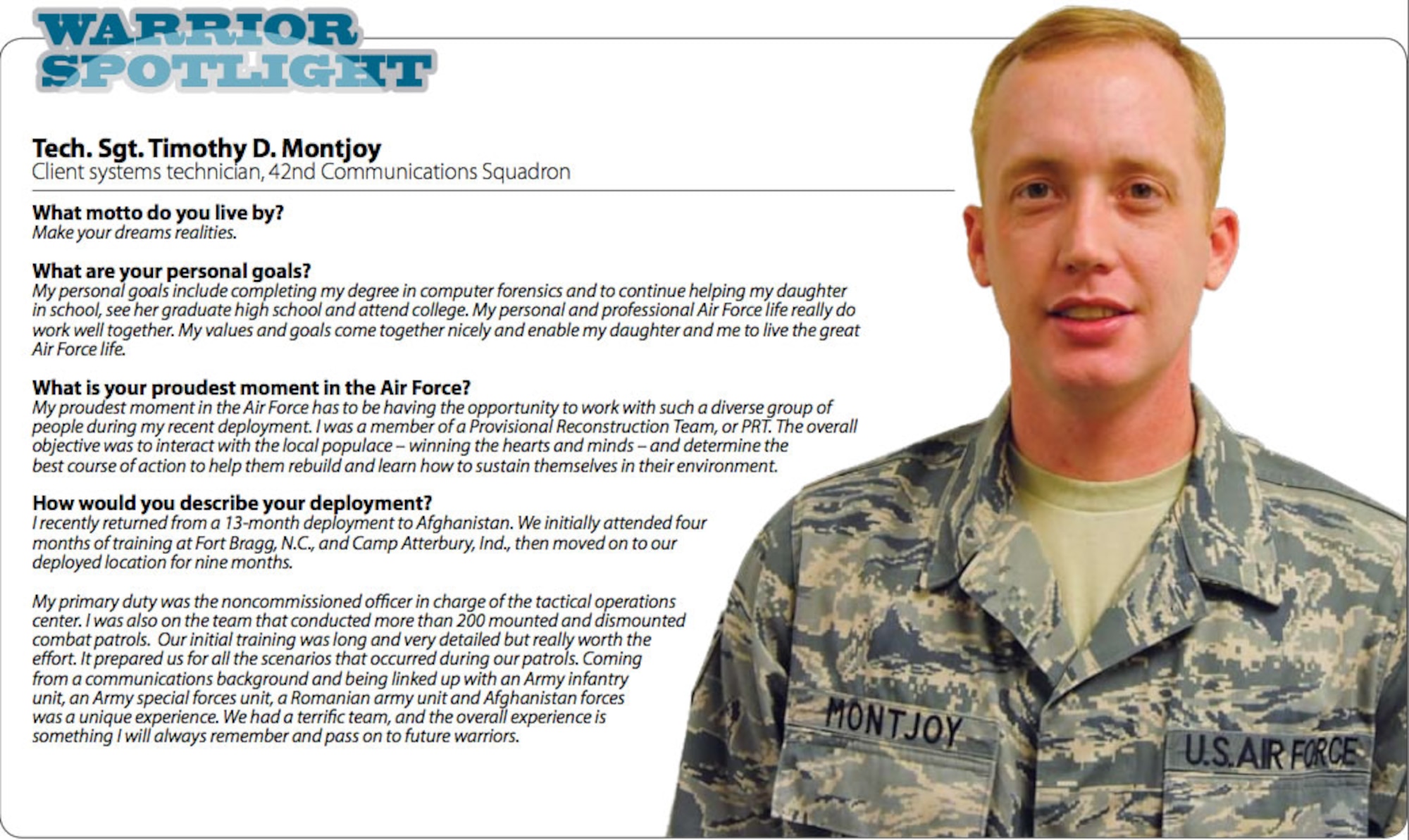 Tech. Sgt. Timothy D. Montjoy