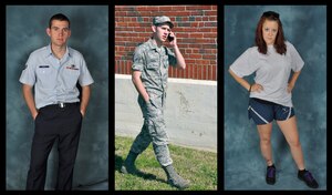 Some Airmen become complacent and let high Air Force standards slip into mediocrity once out of the training environment. It is the responsibility of all Airmen to not only wear all uniforms correctly, but to help educate their wingmen and correct dress and appearance mistakes when necessary. (U.S. Air Force photo illustration by Airman 1st Class R. Alex Durbin/Released)