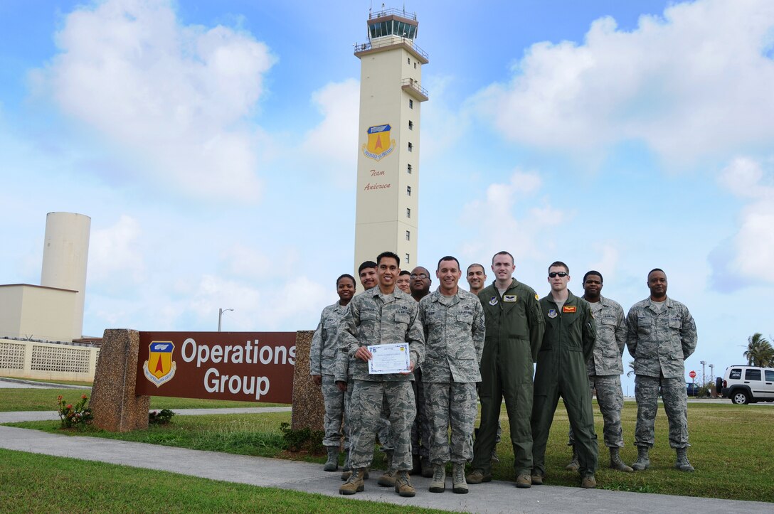 Tech. Sgt. Kenner Sagorsor, 36th Operation's Group resource advisor, was awarded Team Andersen's Best March 29. Andersen's Best is a recognition program which highlights a top performer from the 36th Wing. Each week, supervisors nominate a member of their team for outstanding performance and the wing commander presents the selected Airman/civilian with an award. To nominate your Airman/civilian for Andersen's Best, contact your unit chief or superintendent describing their accomplishments. (U.S. Air Force photo/Senior Airman Carlin Leslie)