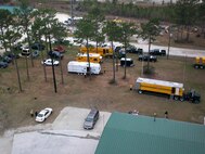 MARINE CORPS BASE CAMP LEJEUNE, N.C. - Crews from the Camp Lejeune Fire Department and the North Carolina State Forestry Service worked to contain two wildfires all within the Greater Sandy Run Area in March 2011.