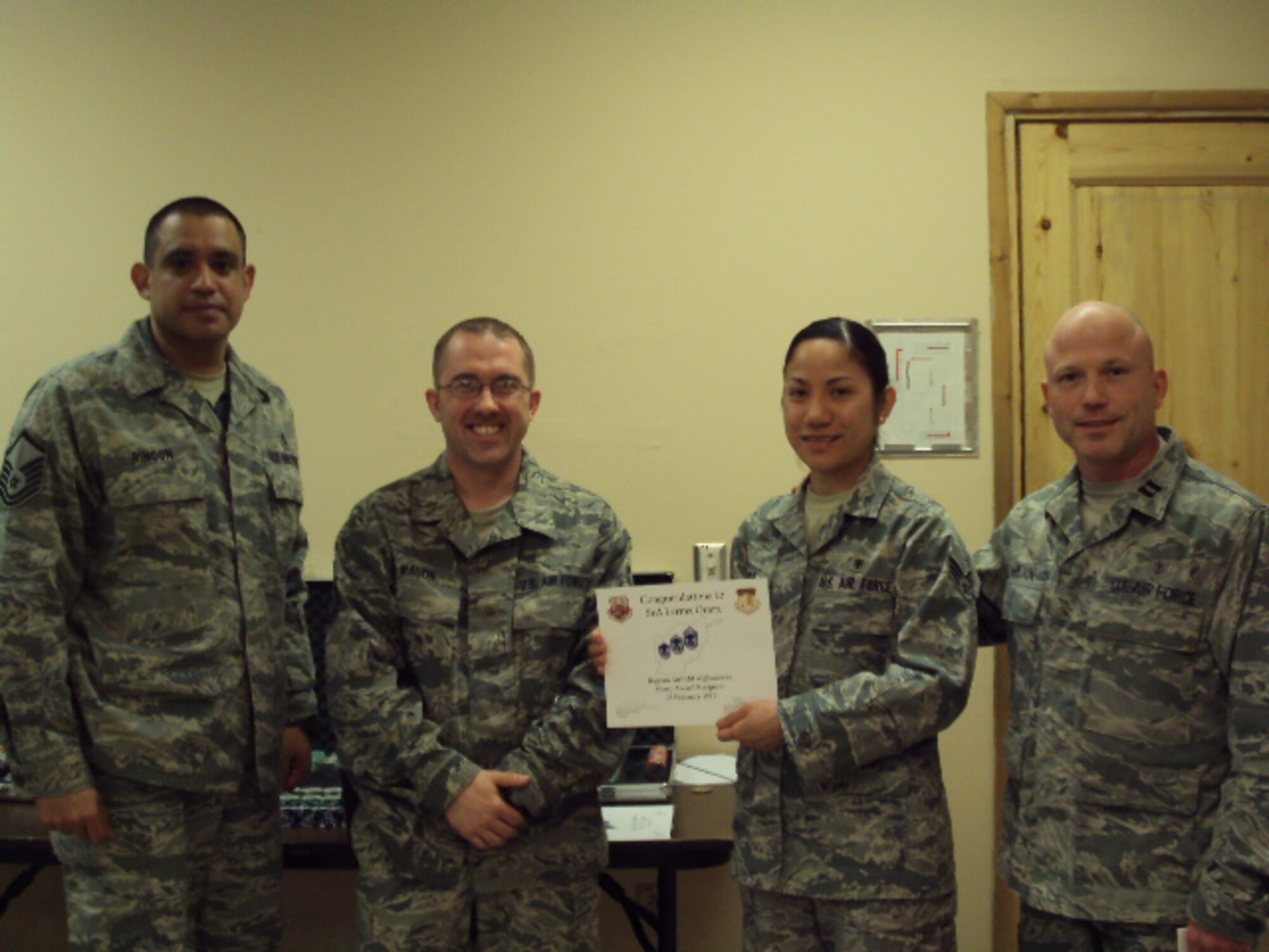 SrA Orara is a self-motivated and responsible young SrA.  Upon her arrival, she took the initiative to clean, reorganize, and revamp the PT/Ortho supply closet (approx $200,000 inventory).  She also ordered high demand/low density items ahead of any requests.  As well, she took control of PT patient processing (appointments, check-ins, treatments) and allowed the sole PT provider to see as many as 300+ encounters a month.  She also took command of the Safety Program for the section and has garnered "No Safety Incidents" for the past 3 months.  A true proponent of "Fit to Fight" AFI, SrA Orara volunteers and teaches several fitness classes to BAF personnel and has taken on personal goals for AF Fitness (she has run a Half Marathon, a 20 miler, and is currently training to run the BAF Marathon next month). 