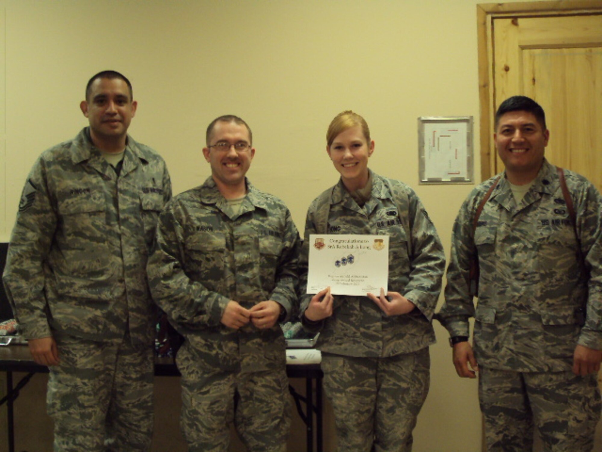 SrA Long has proven herself a very competent and professional Log Planner. She handles hundreds of customers a week, many with travel problems.  She is always quick, knowledgeable and pleasant when dealing with everyone.  She was the head log planner in charge of planning the entire Close Air Support Reset, swapping the F-16s with the A-10s from Kandahar.  She coordinated all the preparation and cargo movement (183 tons), Passenger movement(61 pax) and submitted all nine Intra-theater Airlift requests for precise timing. She is the key liaison to TMO Pax, confirming hundreds of commercial/AMC travel requests ensuring a 97% on-time departure reliability rate.  She mastered the Single Mobility System, tracking inbound and outbound missions. She has proven herself while providing expert briefings to squadron and group commanders. AFCENT even sent a top civilian to Bagram to interview her about how the CAS reset was executed so smoothly and what can be improved and how to improve it!  She continues to amaze everyone who meets her that a Senior Airman is such an expert and so professional.  