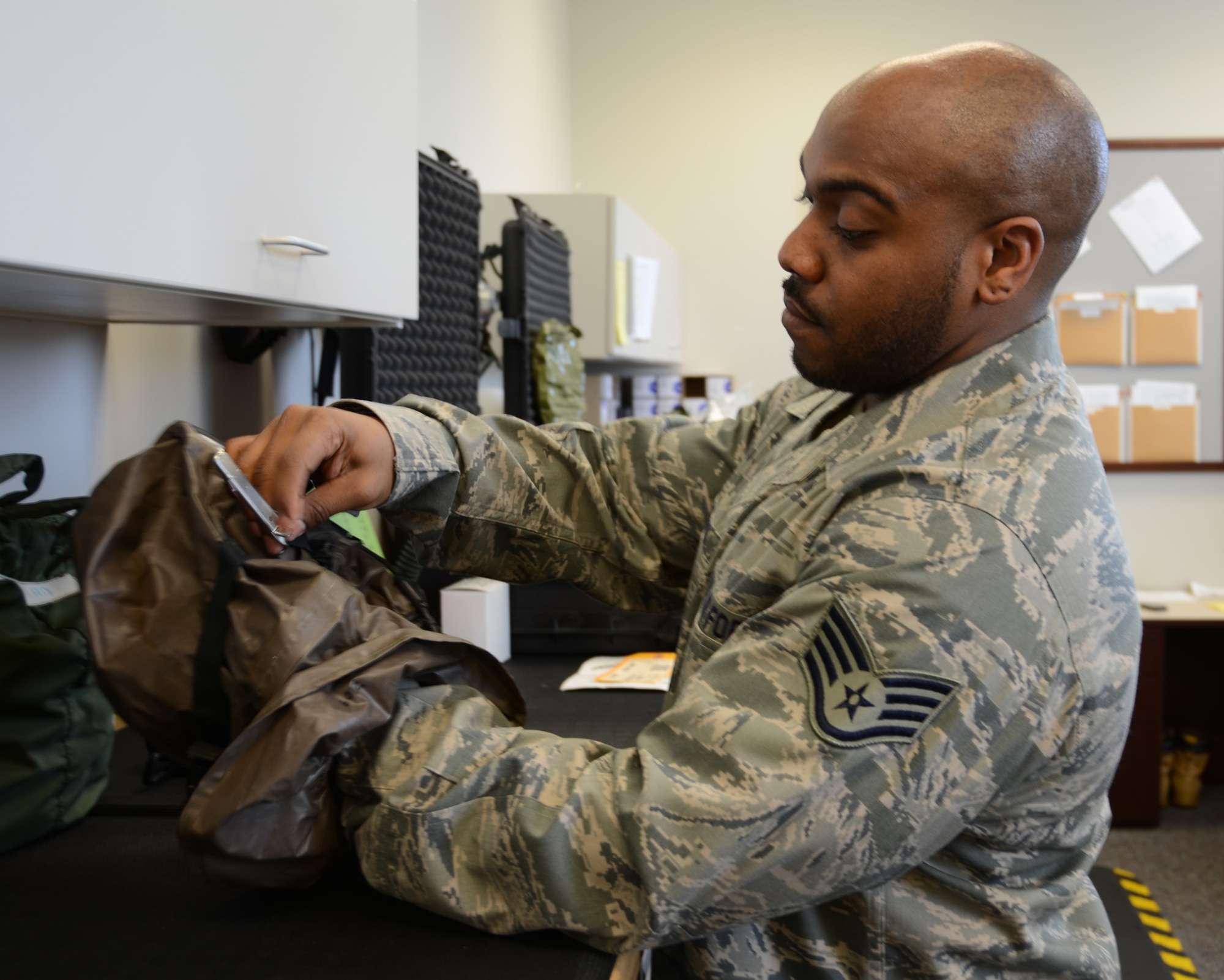 WRIGHT-PATTERSON AIR FORCE BASE, Ohio - Staff Sgt. De'Juan Gaskins, Sr., 445th Operations Support Squadron, is the wing's April Spotlight performer. (U.S. Air Force photo/Shamae Jones)