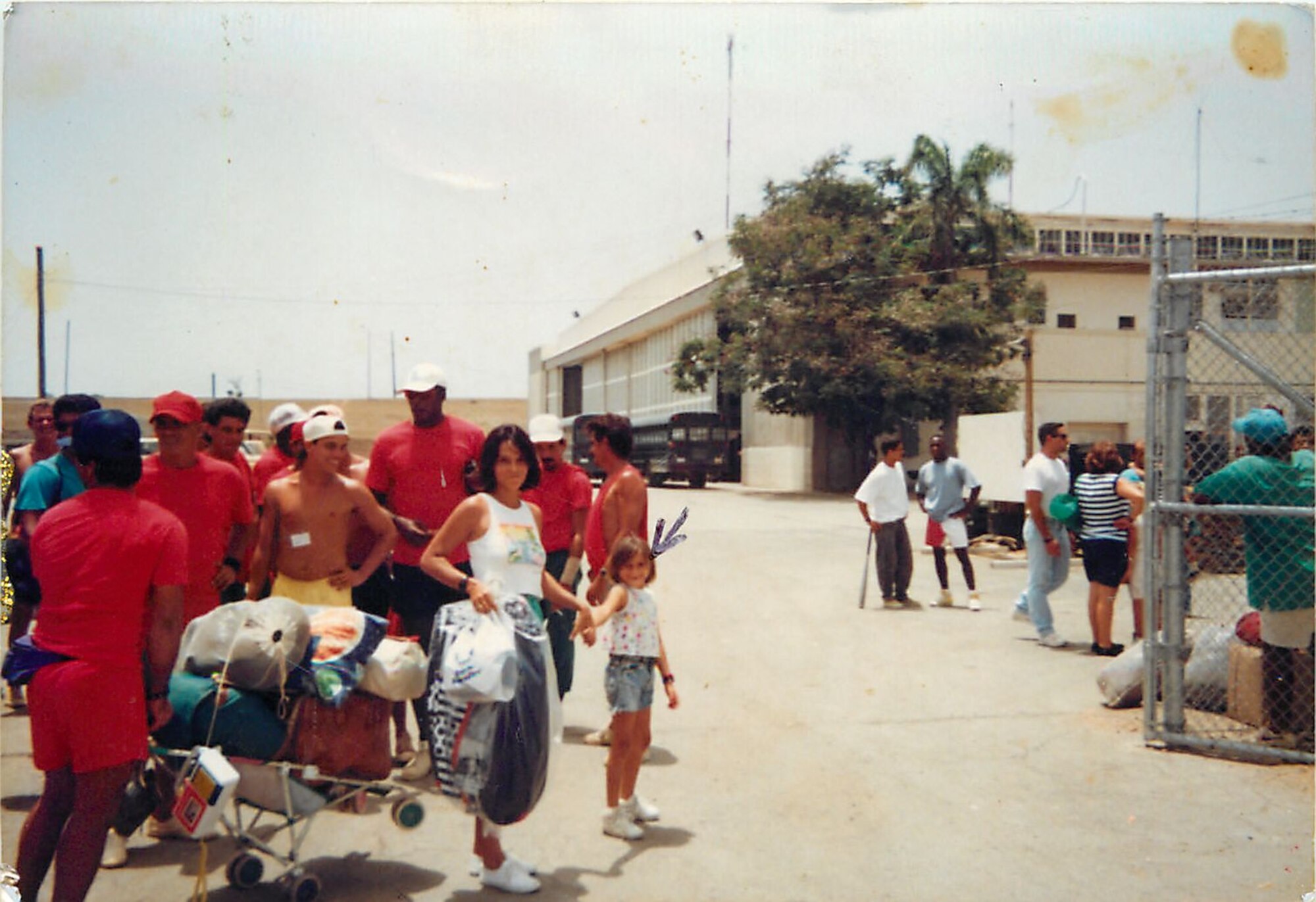 Airman 1st Class Lizandra Montero, 325th Air Control Squadron pilot simulator driver, and her family prepare to leave Guantanamo Bay. (U.S. Air Force courtesy photo)