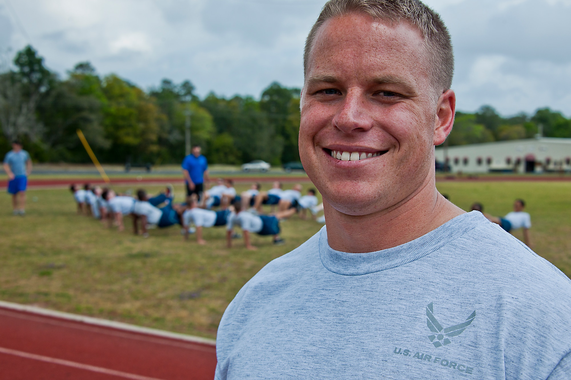Staff Sgt. Michael Osborn, of the 16th Electronic Warfare Squadron, was approved for an internship with the 96th Force Support Squadron to complete his bachelor's degree in sports management.  He will spend approximately 10 hours per week helping with the various fitness classes offered by the fitness center.  He will also help plan two of Eglin's largest sports events - the Gate to Gate run and My 1st Tri.  (U.S. Air Force photo/Samuel King Jr.)