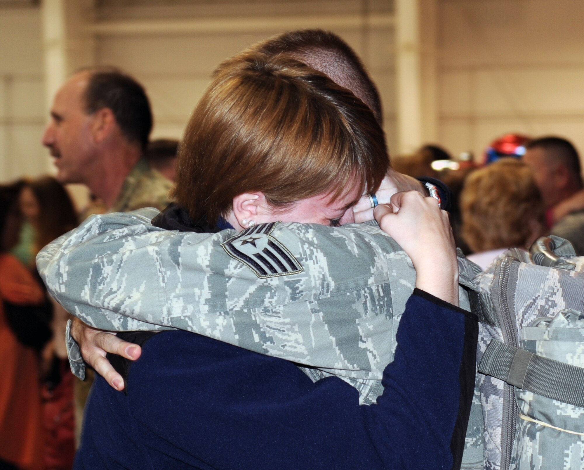 Nearly 300 reservists from the 442nd Fighter Wing at Whiteman Air Force Base, Mo., and a geographically separated unit at Barksdale AFB, La., returned from a 90-day deployment to Afghanistan, April 11, 2012. The 442nd Fighter Wing is an A-10 Thunderbolt II Air Force Reserve unit at Whiteman Air Force Base, Mo. (U.S. Air Force photo/Senior Airman Wesley Wright)
