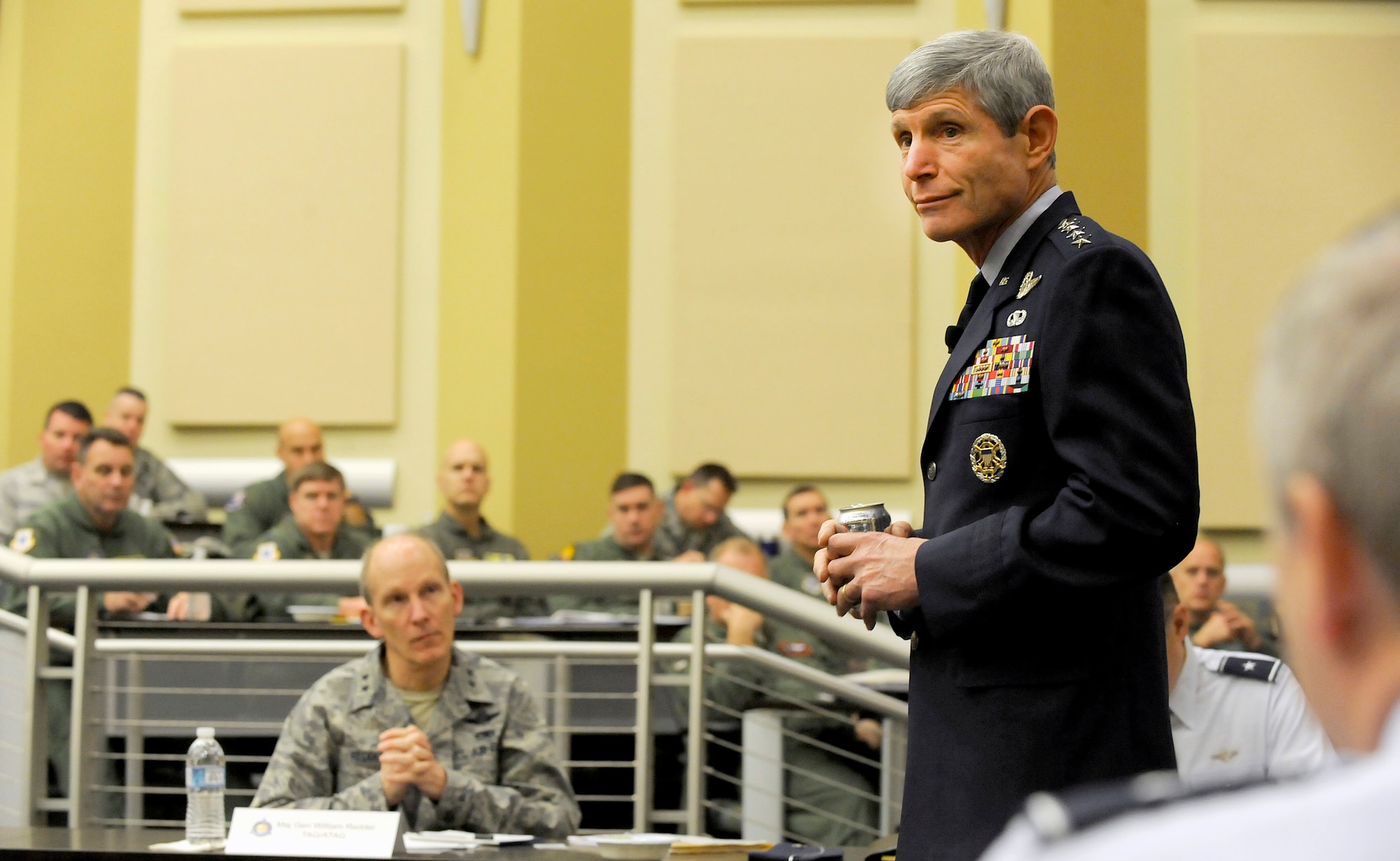 Air Force Chief of Staff Gen. Norton Schwartz speaks to attendees at the Total Force Integration Summit at Joint Base Andrews, Md., April 2, 2012.  (U.S. Air Force photo/Scott M. Ash)