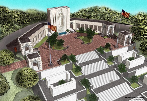 An artist's rendering of the new Vietnam Pavilion to be constructed at the National Memorial of the Pacific at Punchbowl.