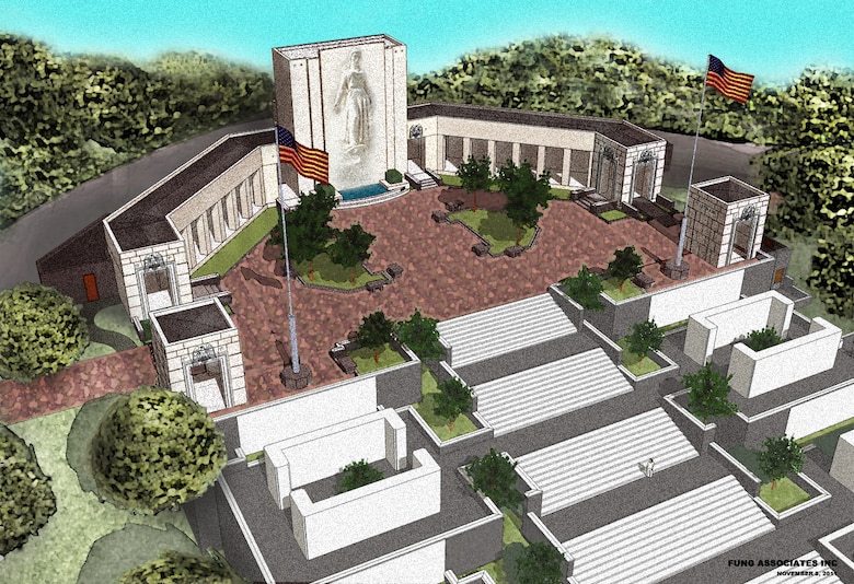 An artist's rendering of the new Vietnam Pavilion to be constructed at the National Memorial of the Pacific at Punchbowl.