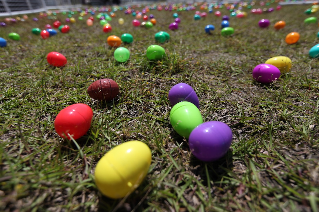 An egg hunt was held during the annual School of Infantry-East Spring Break Social, hosted at Ivy Hall aboard Camp Geiger, recently. Inflatable playgrounds, games and a petting zoo were featured at the event.