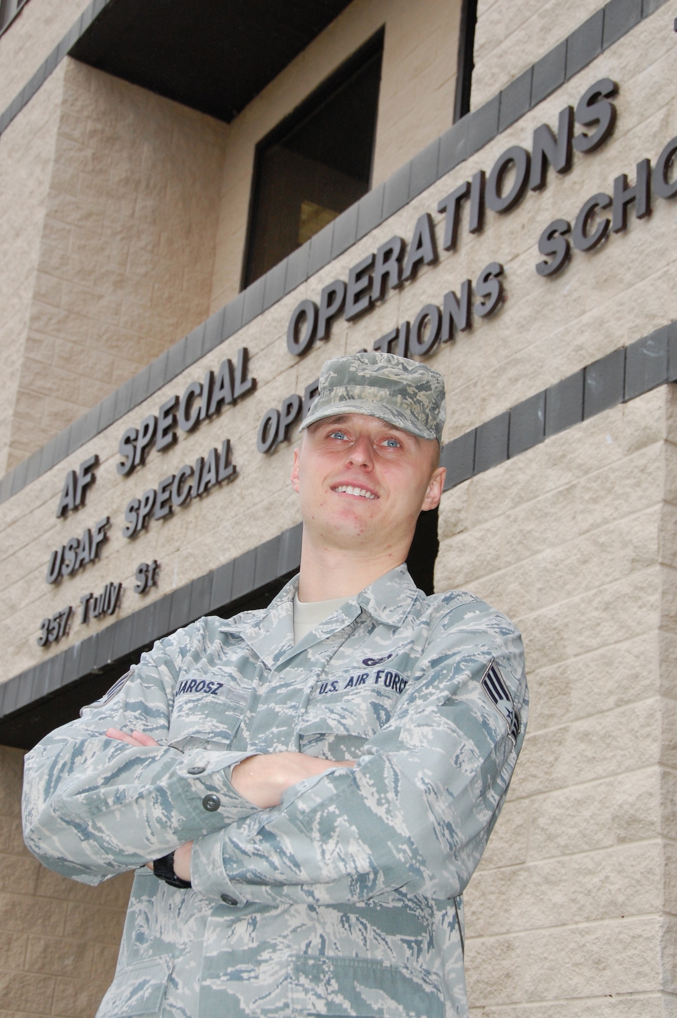 Senior Airman Pawel Jarosz enlisted in the Air Force through the Military Accessions Vital to National Interest program. The program allows legal noncitizens with certain skillsets  to enlist and receive their citizenship. Pawel, who was born in Poland, is now an adviser at the U.S. Air Force Special Operations School at Hurlburt Field, Fla. (Courtesy photo)