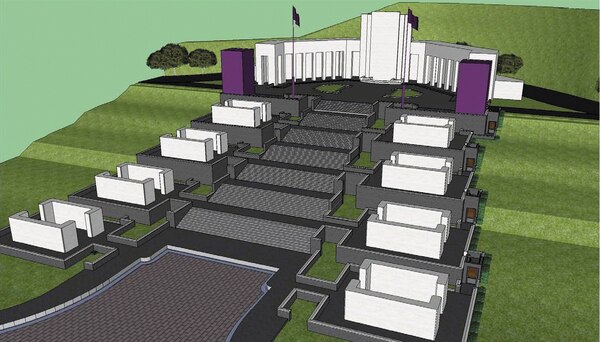 An artist's rendering of the chairlifts that will facilitate American Disabilities Act (ADA) compliant access to the entire National Memorial Cemetery of the Pacific at Punchbowl. 