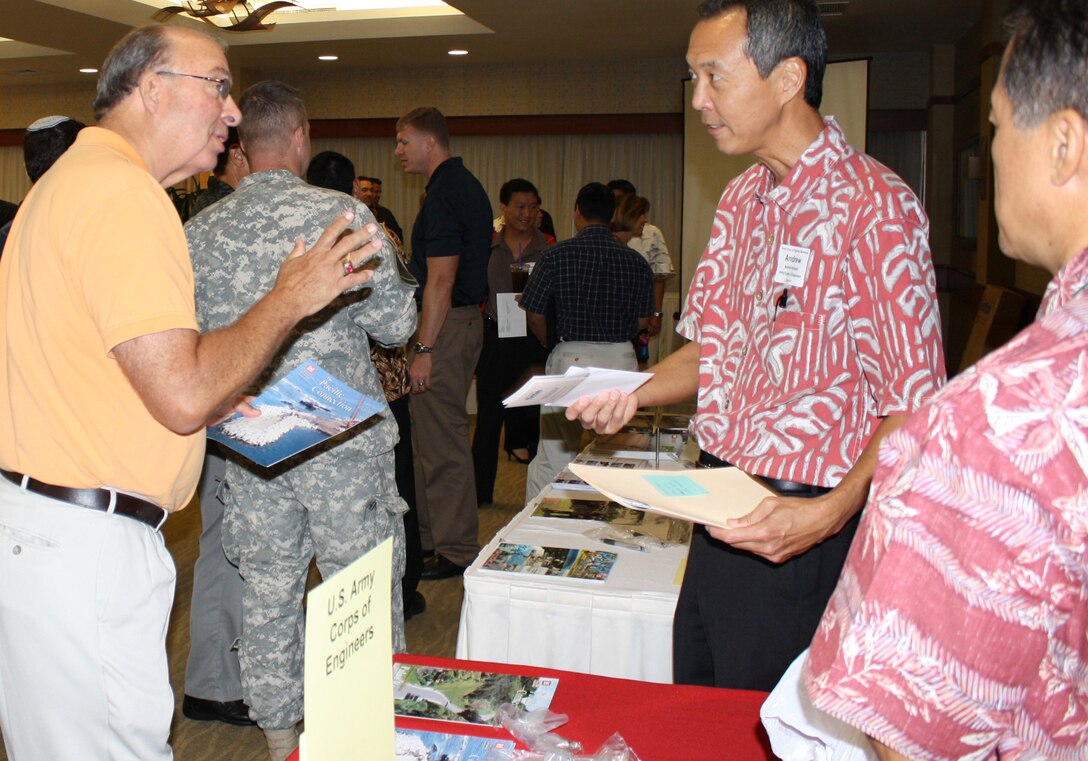 Honolulu District employees man a U.S. Army Corps of Engineers Boot at the 16th Annual U.S. Army Corps of Engineers Workshop.
