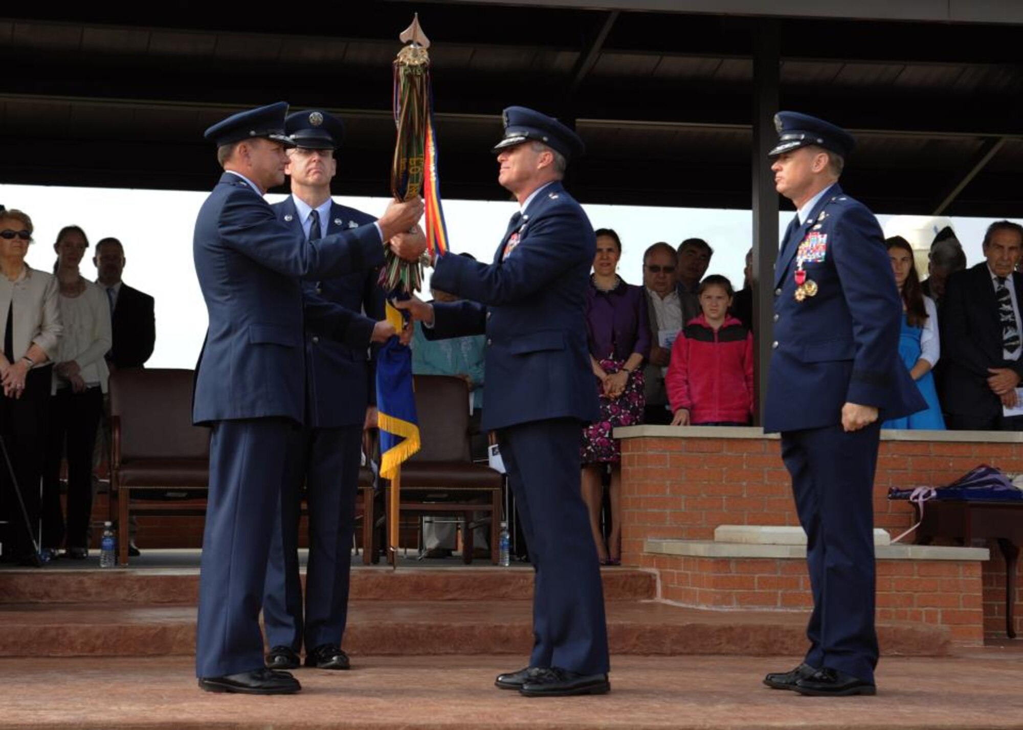Brig. Gen. Michael A. Fantini takes command of the 82nd Training Wing during a ceremony at the Sheppard parade field April 13.
