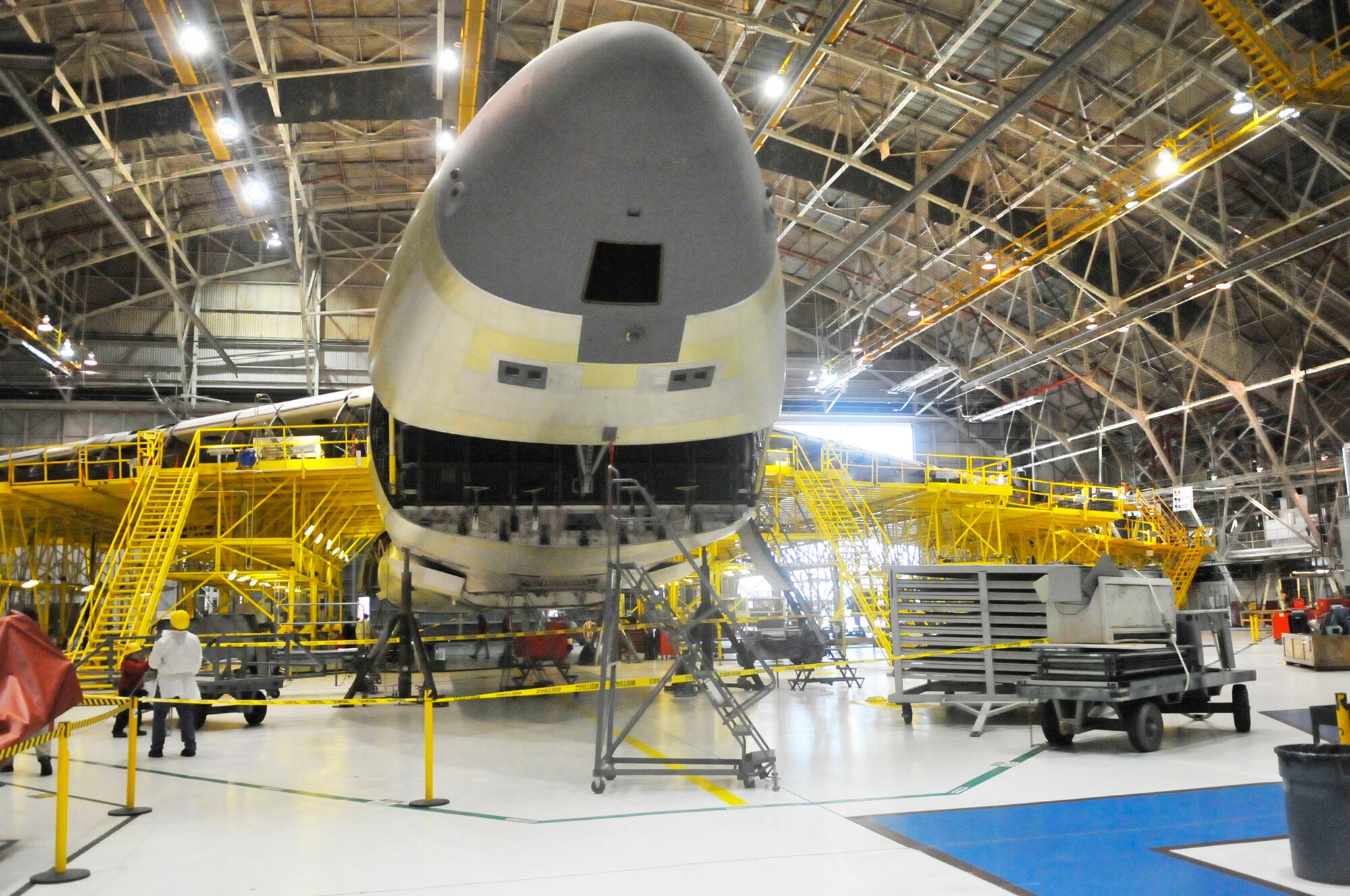 A C-5 undergoes PDM at Robins.(U. S. Air Force photo by Sue Sapp)