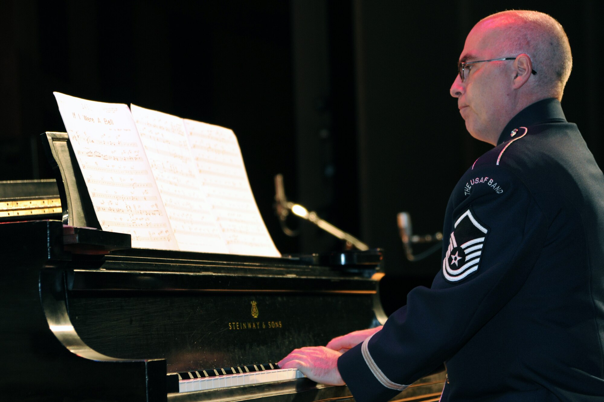 Airmen of Note pianists Master Sgt. Steve Erickson performs in concert at Willett Hall in Portsmouth, Va., April 12. “The Note” are on tour playing concerts throughout Virginia, North Carolina, South Carolina and Georgia. (U.S. Air Force photo by Lynda Valentine)