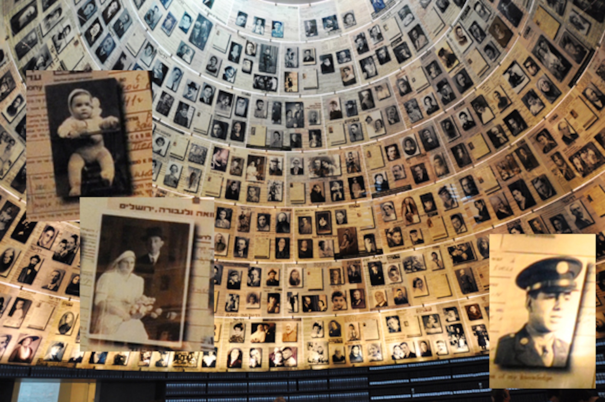 The conical Hall of Names near the end of Yad Vashem, the Holocaust Museum in Jerusalem, shows hundreds of personal pictures of those who perished during the Holocaust. (Courtesy photo)

