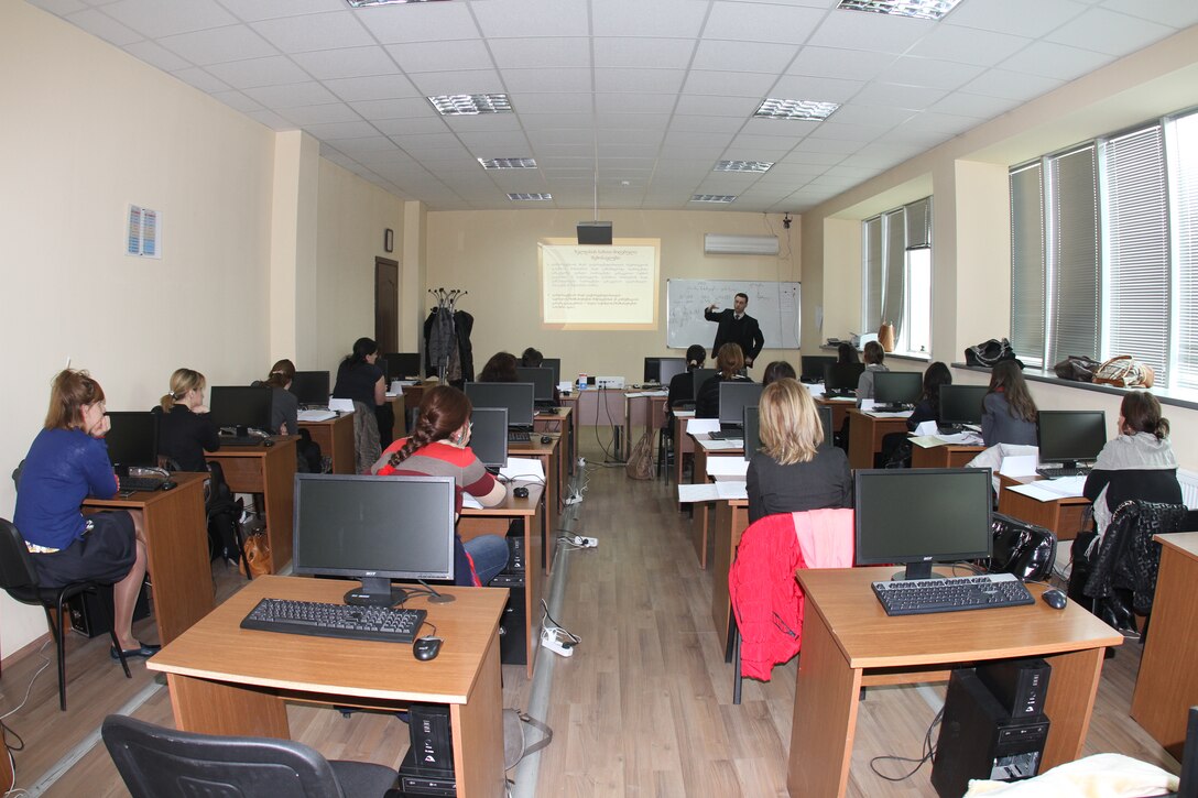 TBLISI, Republic of Georgia — In a classroom in the three-story building designed to house as both class and dorm rooms, cadets at the Tbilisi Police Academy learn critical police procedures.