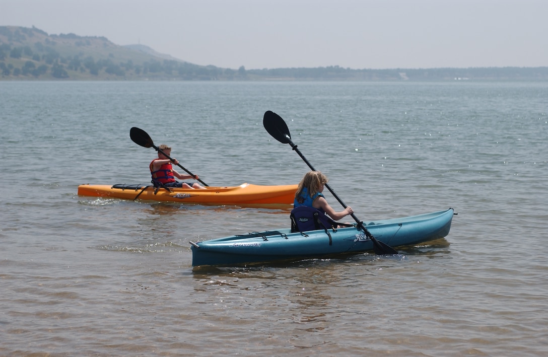 Kayakers enjoy paddling in Black Butte Lake