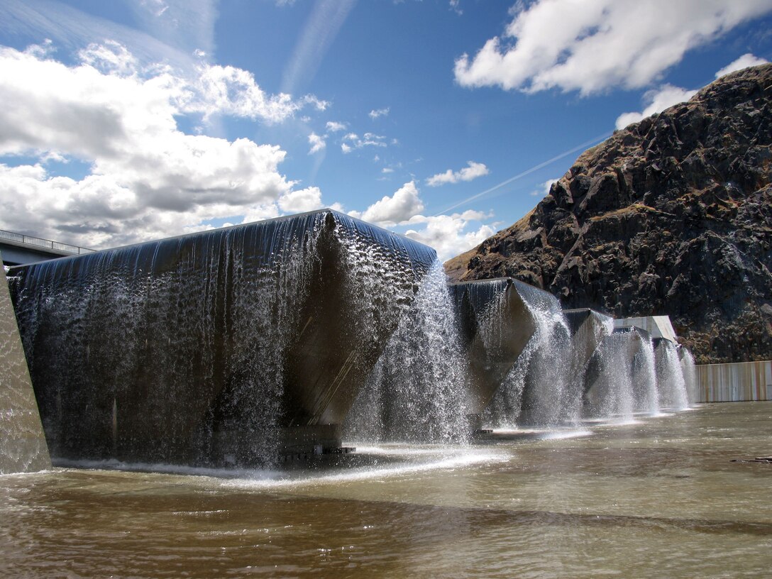 Fusegates at Terminus Dam are tested.