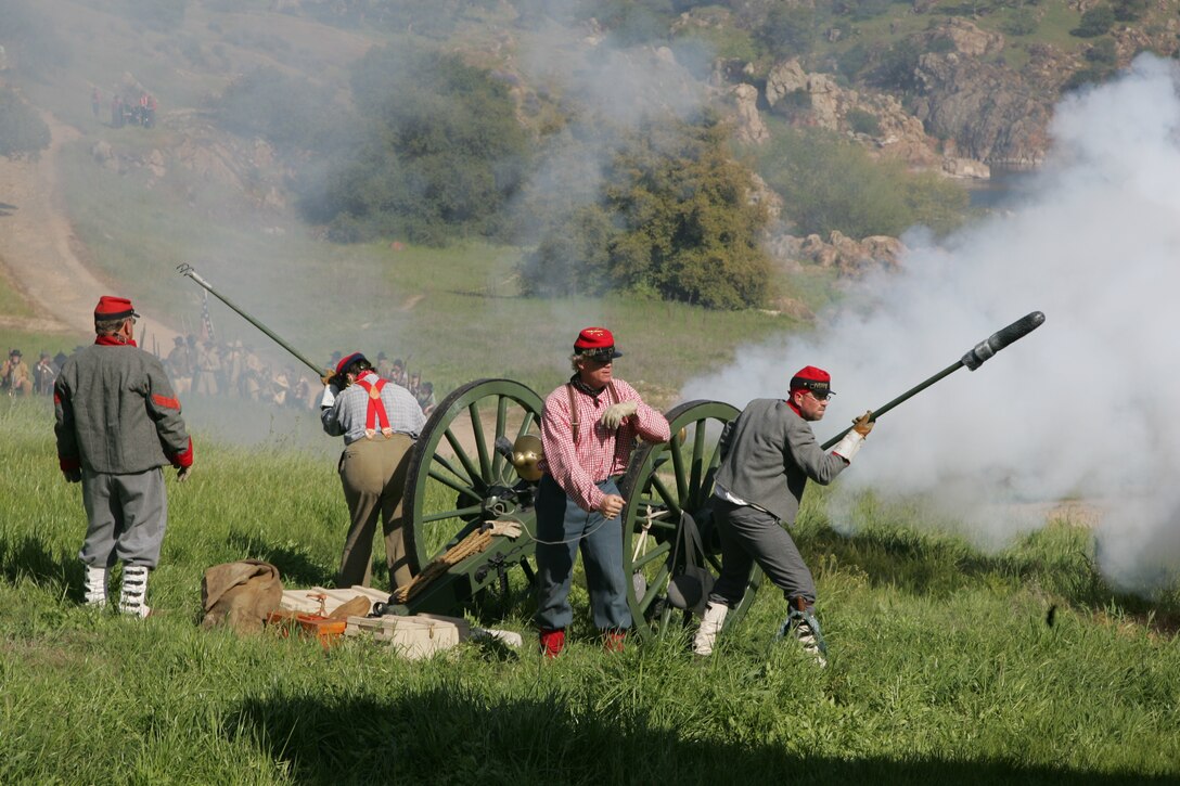 Civil War re-enactors at Stanislaus River Parks create a loud reminder of the Battle Between the States.