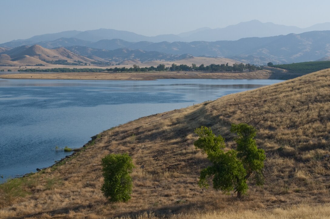 The waters of Lake Success, nestled among majestic mountains in Central California.