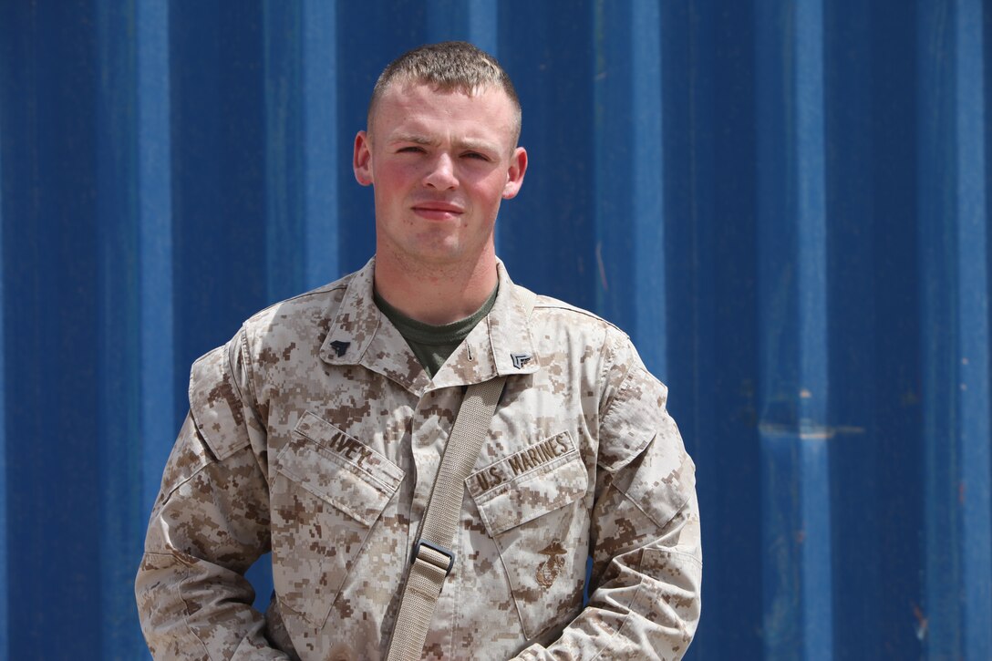 Cpl. Chase Ivey, motor transport mechanic, Combat Logistics Battalion 1, 1st Marine Logistics Group (Forward), won the 1st MLG (Fwd) Marine of the Quarter board while deployed to Helmand Province, Afghanistan. “This has been a great deployment for me because of my leadership,” said Ivey, 20, a native of Reno, Nev. “They gave me the opportunity [to compete on the board] and pushed me to be better than everyone else.”