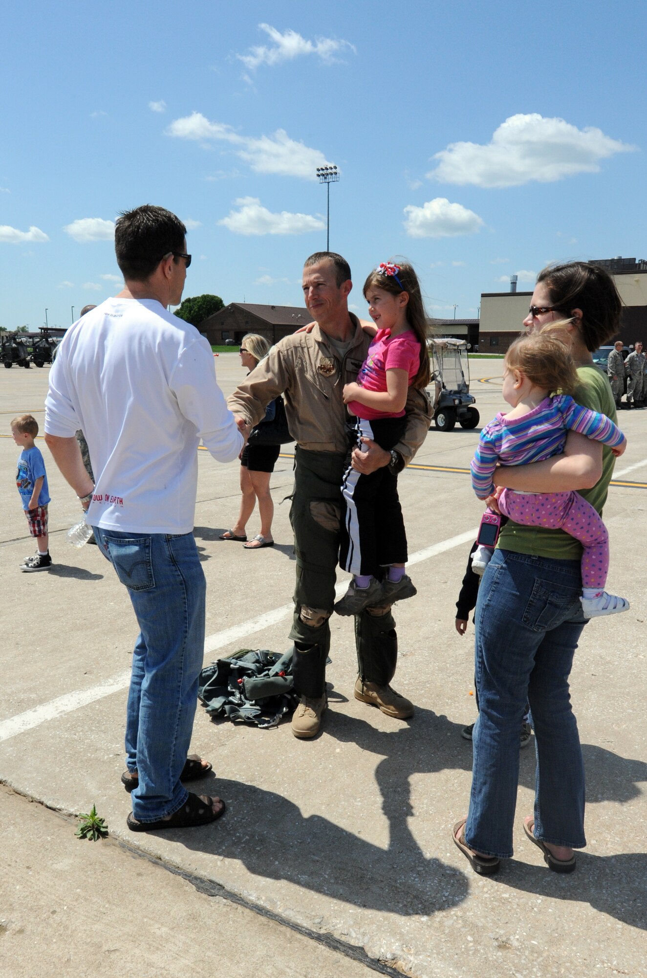 Capt. Lance Orr, 303rd Fighter Squadron A-10 Thunderbolt II pilot, returns from Afghanistan April 17, 2012. The 303rd FS is part of the 442nd Fighter Wing, an Air Force Reserve unit at Whiteman Air Force Base, Mo. (U.S. Air Force photo/Staff Sgt. Danielle Johnston)