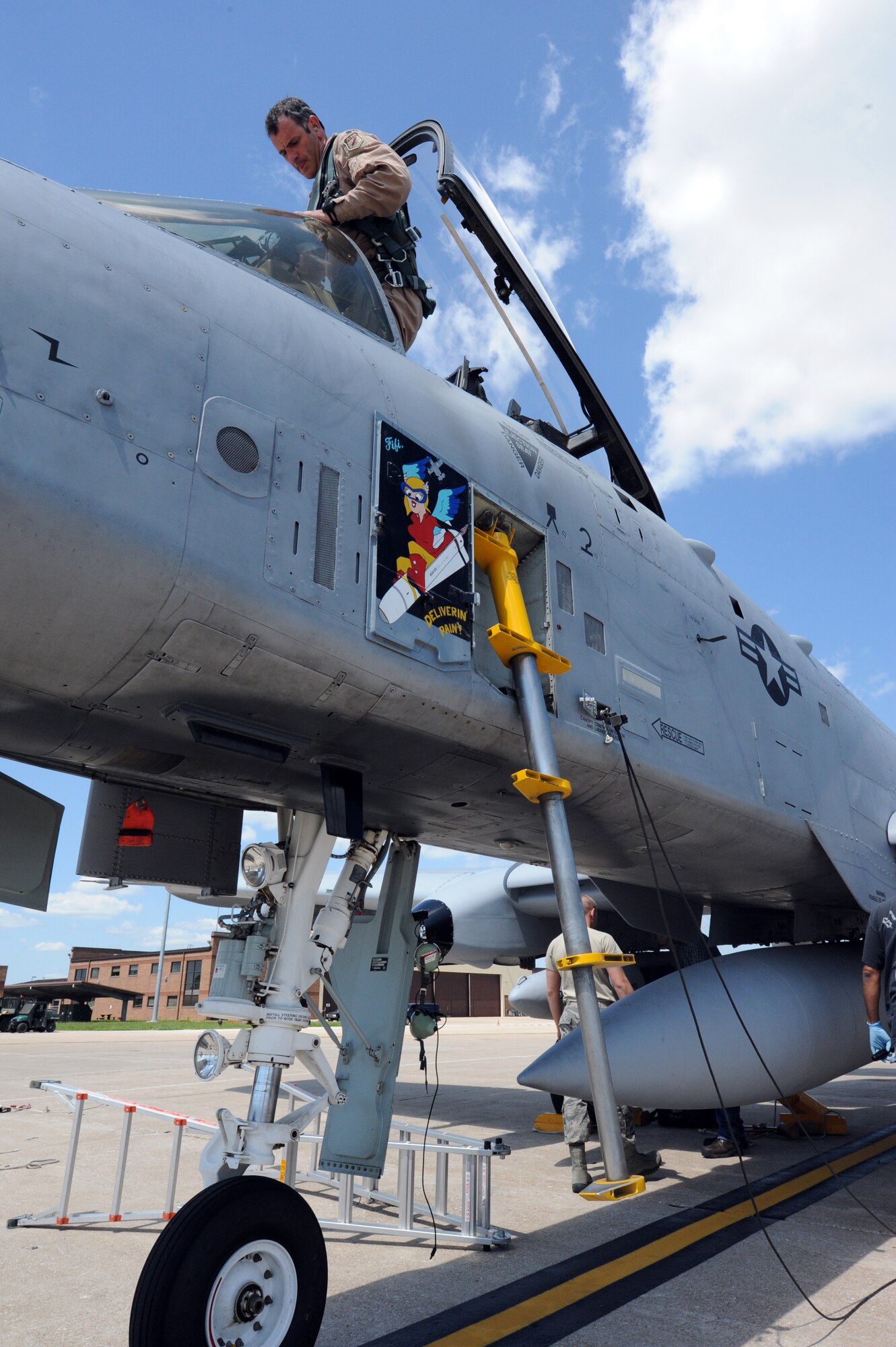 Lt. Col. Mark Ernewein, 303rd Fighter Squadron A-10 Thunderbolt II pilot, returns from Afghanistan April 17, 2012. The 303rd FS is part of the 442nd Fighter Wing, an Air Force Reserve unit at Whiteman Air Force Base, Mo. (U.S. Air Force photo/Staff Sgt. Danielle Johnston)