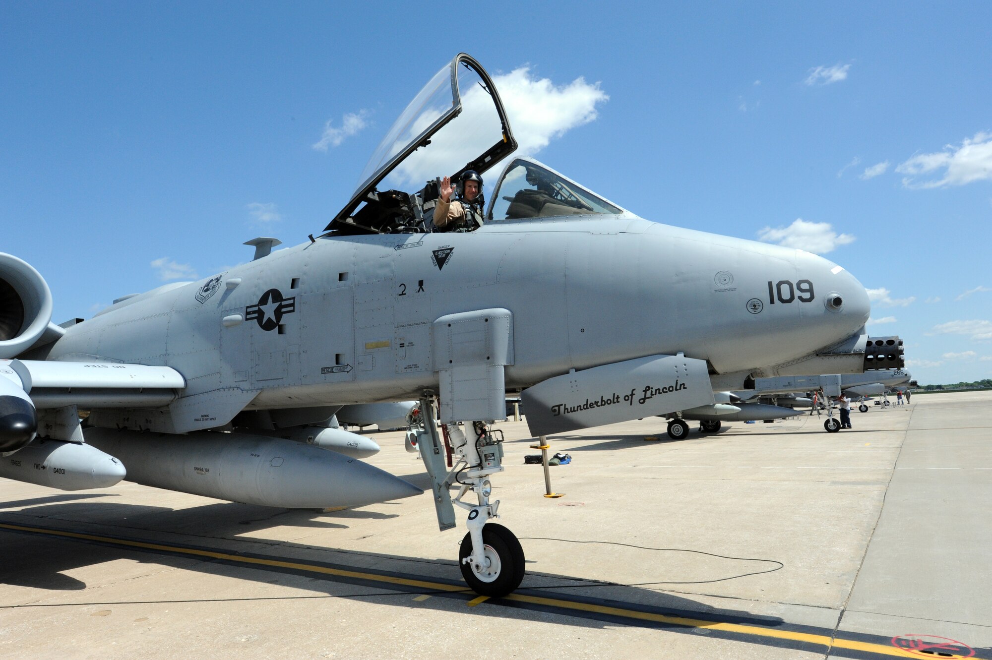 Capt. Lance Orr, 303rd Fighter Squadron A-10 Thunderbolt II pilot, returns from Afghanistan April 17, 2012. The 303rd FS is part of the 442nd Fighter Wing, an Air Force Reserve unit at Whiteman Air Force Base, Mo. (U.S. Air Force photo/Staff Sgt. Danielle Johnston)
