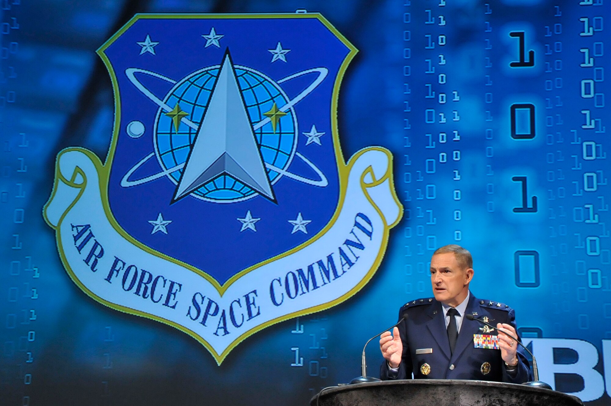 The Air Force Space Command Vice Commander discussed AF cyberspace operations during the opening session of the Space Foundation’s Cyber 1.2 conference at The Broadmoor hotel here, Monday.