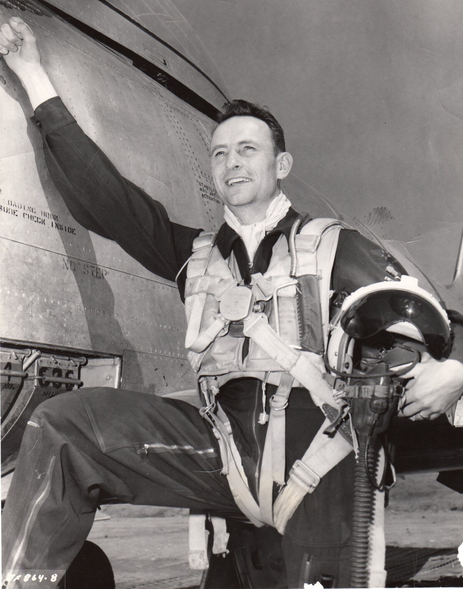 Hill F-16 pilots commemorated three-time war veteran Lt. Col. Heber Marsh Butler with a flyover April 6. Butler served 33 years of military service and was a veteran of World War II, the Korean War and the Vietnam War. He also has two confirmed aerial victories. (U.S. Air Force photo released.)