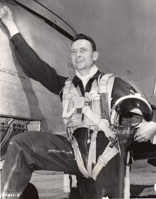 Hill F-16 pilots commemorated three-time war veteran Lt. Col. Heber Marsh Butler with a flyover April 6. Butler served 33 years of military service and was a veteran of World War II, the Korean War and the Vietnam War. He also has two confirmed aerial victories. (U.S. Air Force photo released.)