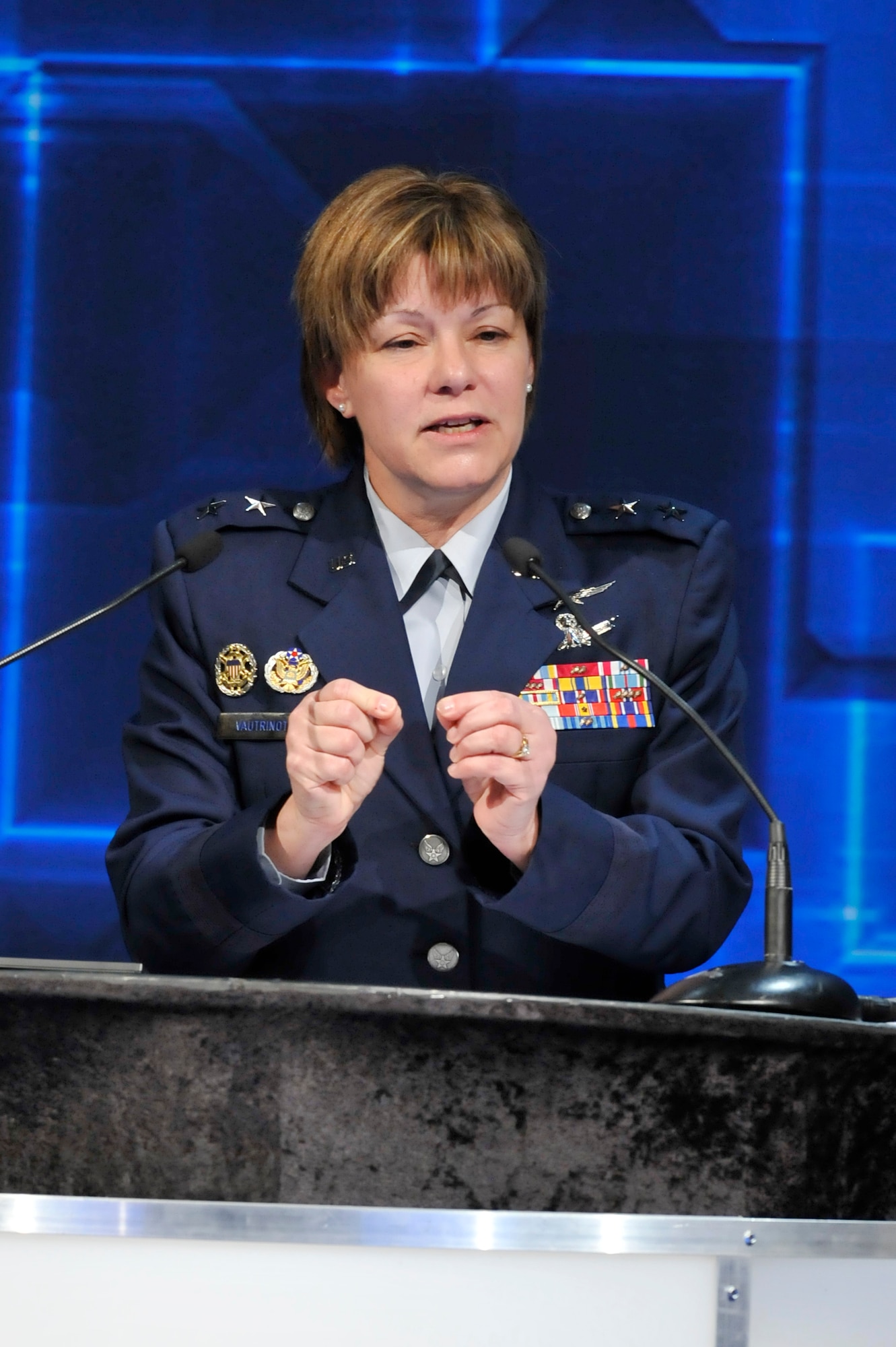 General Vautrinot, who is responsible for the Air Force's component force that provides combatant commanders with trained and ready cyber forces, discussed the importance of the 24th Air Force mission. 