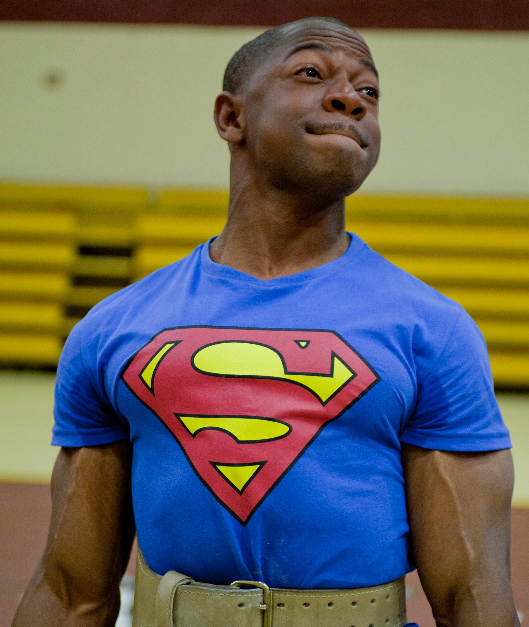 William Jones dead lifts 500 pounds during a powerlifting competition April 14, 2012, at Incirlik Air Base, Turkey. Jones took second place in the dead lift and fourth place overall. (U.S. Air Force photo by Senior Airman Anthony Sanchelli/Released)
