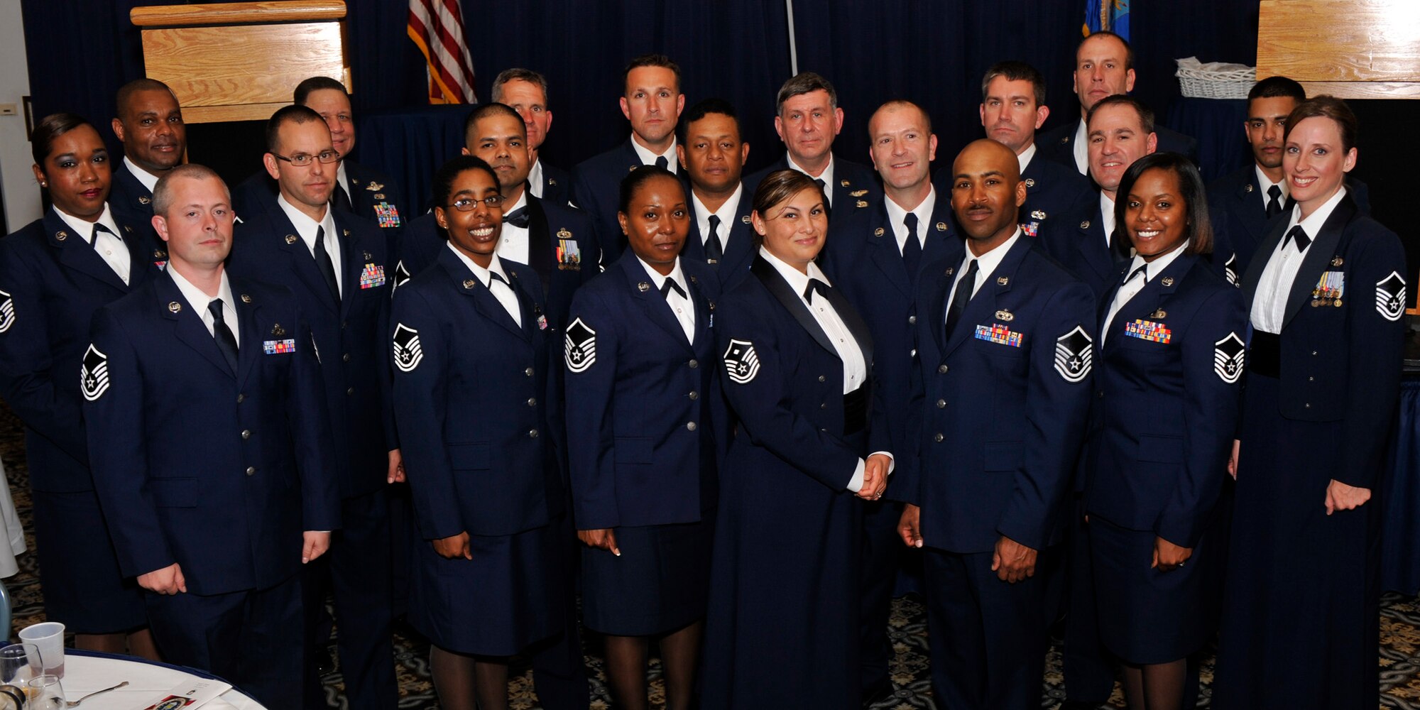 Twenty-one master sergeants were inducted into the Senior Noncommissioned Officer Corps April 14, 2012, during a ceremony at the Landings, Dover Air Force Base, Del. The 512th Top 3 Association hosted the 7th Annual SNCO Induction Ceremony. (U.S. Air Force photo/Tech. Sgt. Charles Walker)