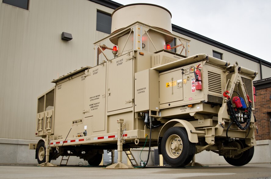 A Tactical Air Navigation System (TACAN) sits at the 241st Air Traffic Control Squadron at Rosecrans Air National Guard Base, St. Joseph, Mo., April 13, 2012. The newly acquired TACAN acts as a navigation system for pilots. (U.S. Air Force photo by Staff Sgt. Michael Crane/Missouri Air National Guard)