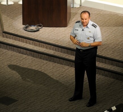 Gen. Phillip Breedlove speaks to attendees of the Sexual Assault Prevention and Response Leader Summit at the Smart Building on April 17, 2012, at Joint Base Andrews, Md.  Breedlove is the Air Force Vice Chief of Staff. (U.S. Air Force photo/Andy Morataya)