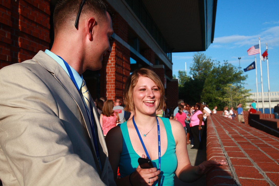 Lance Cpl. Robert J. Hamilton III, a patient with the Wounded Warrior Battalion at Marine Corps Base Camp Lejeune, N.C., and his wife Elizabeth attended the Nicholas Sparks Celebrity Family Weekend to benefit charities and highlight a new Nicholas Sparks film in New Bern, N.C., April 20. Nicholas Sparks invited multiple celebrities to his family fun weekend and Hamilton was able to meet a few including Nicholas Sparks himself, Drew Brees, T.J. Yates and Matt Leinart, all NFL quarterbacks, and Hill Harper, a professional actor.Lance Cpl. Robert J. Hamilton III, a patient with the Wounded Warrior Battalion at Marine Corps Base Camp Lejeune, N.C., and his wife Elizabeth attended the Nicholas Sparks Celebrity Family Weekend to benefit charities and highlight a new Nicholas Sparks film in New Bern, N.C., April 20, 2012. Nicholas Sparks invited multiple celebrities to his family fun weekend and Hamilton was able to meet a few including Nicholas Sparks himself, Drew Brees, T.J. Yates and Matt Leinart, all NFL quarterbacks, and Hill Harper, a professional actor.