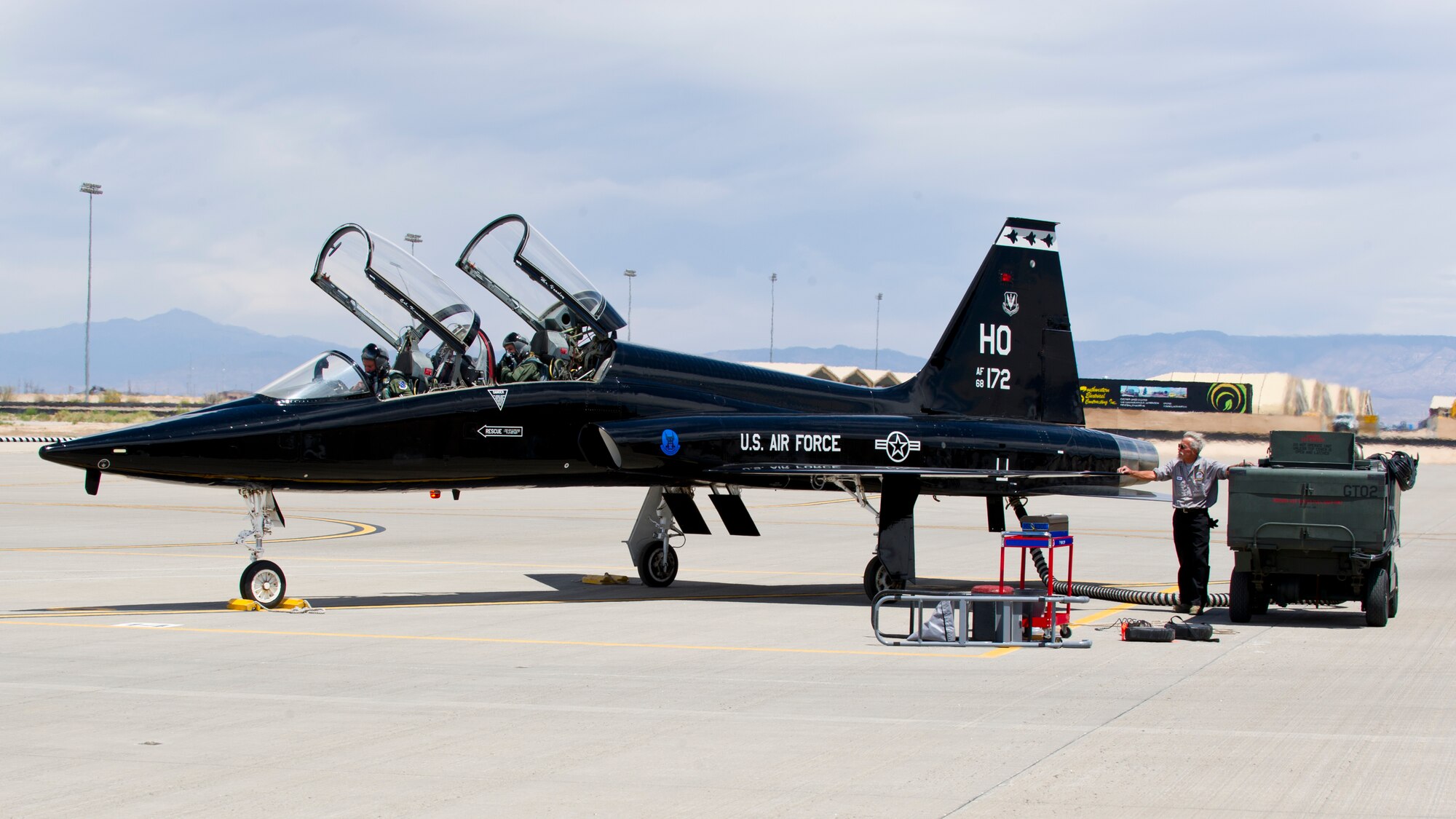 HOLLOMAN AIR FORCE BASE, N.M. – A T-38 Talon prepares to taxi onto the runway April 19. The T-38’s ability to take off is a team effort that starts with the maintainers. (U.S. Air Force photo by Daniel E. Liddicoet/Released)