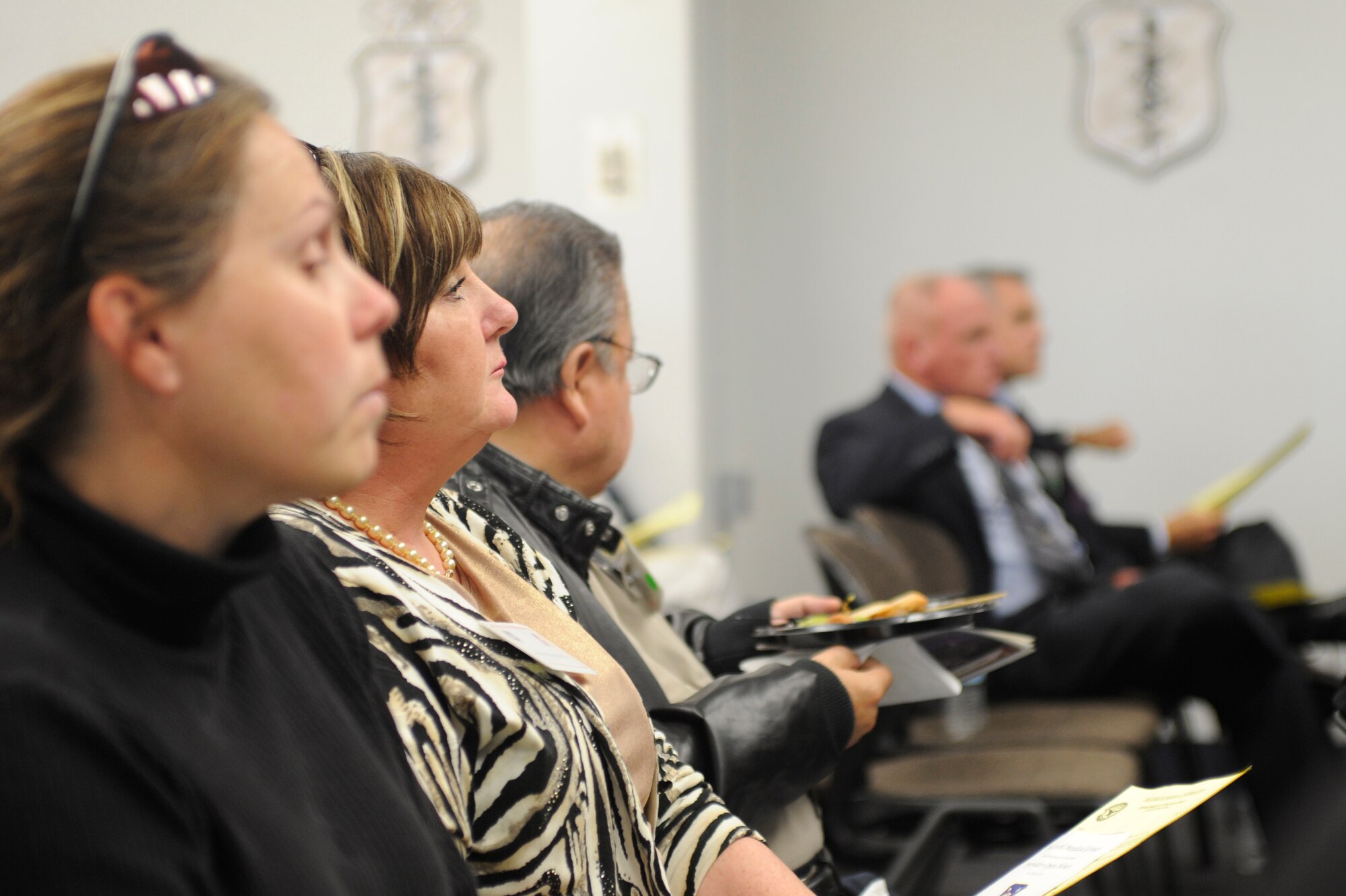 VANDENBERG AIR FORCE BASE, Calif. -- Local health care providers listen to a briefing from Col. Barbara Jones, 30th Medical Group commander, during the Annual Provider Open House at the 30th MDG clinic here Thursday, April 19, 2012. The open house provided an open forum to build the relationship with local care providers who support Team V members. (U.S. Air Force photo/Staff Sgt. Andrew Satran) 


 