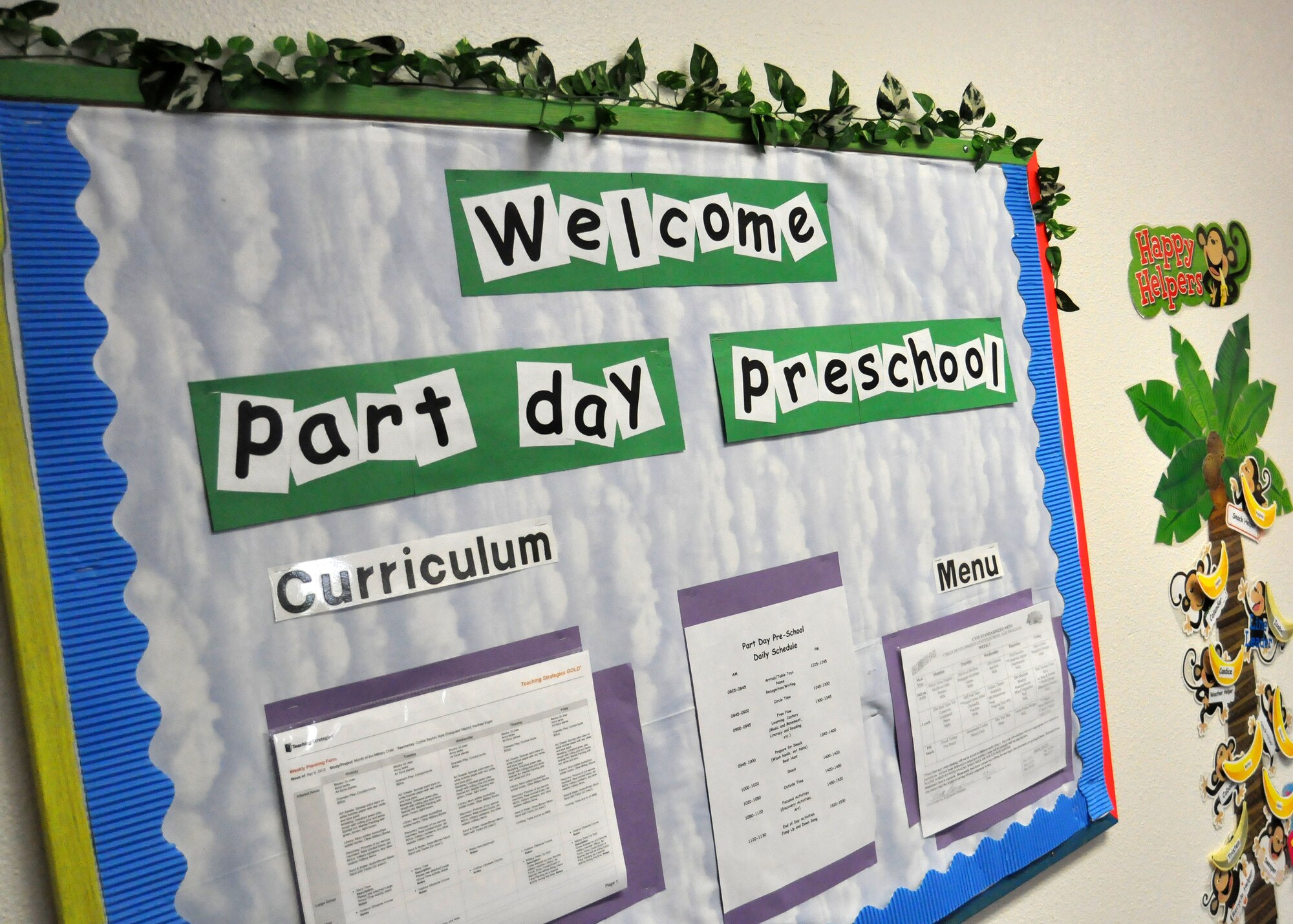 From part-day preschool to advanced fencing classes, the McChord Field Child, Youth and School Services Gateway Center provides several options for parents and their children, both during and after school hours. With a maximum enrollment of 88, the Part-Day Preschool has 56 children enrolled in the program. Classes are held in both morning and afternoon sessions, with the option of a two, three or five day per week commitment. (U.S. Air Force photo/Senior Airman Leah Young)
