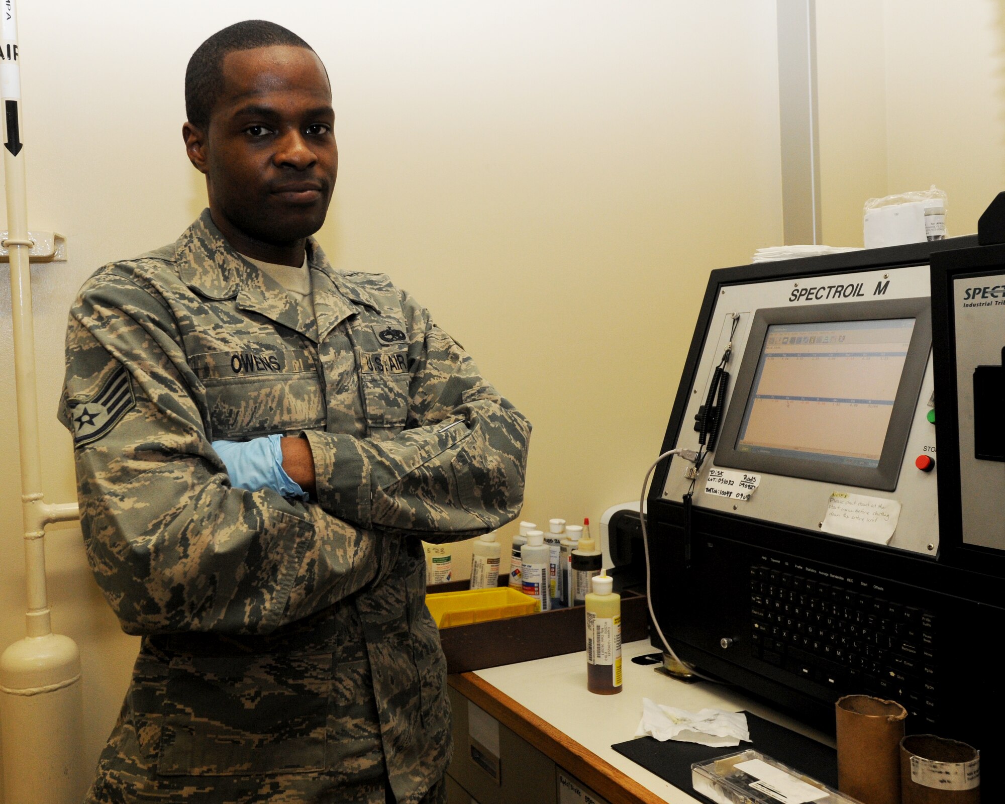 U.S. Air Force Staff Sgt. Donnell Owens, 35th Maintenance Squadron non-destructive inspection technician, is this week’s spotlight Airman at Misawa Air Base, Japan. Since February, Owens has been volunteering his off-duty hours to help the Red Cross for their various needs. Additionally, Owens is studying for his bachelor’s degree at the University of Maryland, where he majors in Psychology. (U.S. Air Force photo by Airman Kenna Jackson)