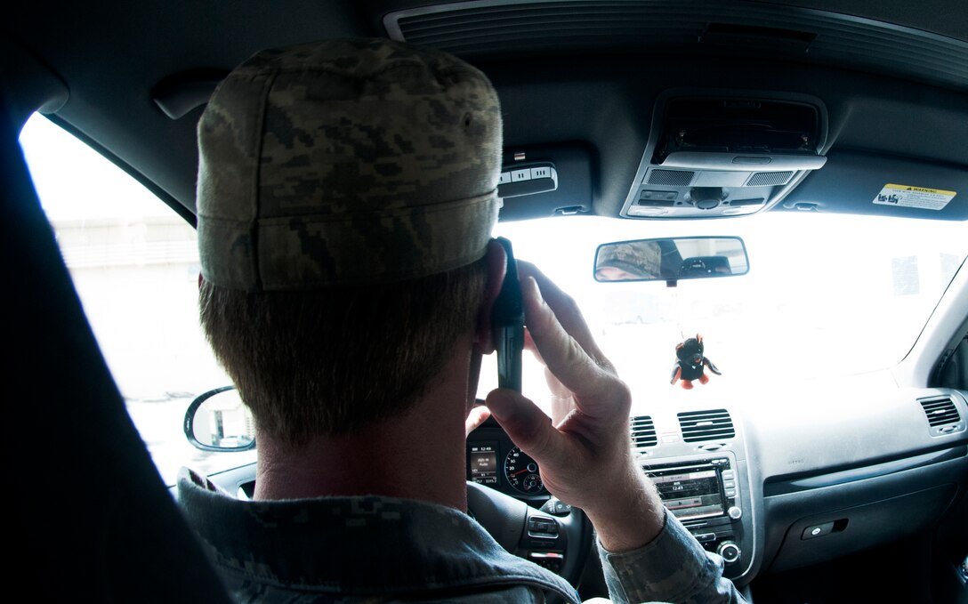 ANDERSEN AIR FORCE BASE, Guam-People in Guam are prohibited from using cell phones while driving. The law however does allow for the use of hands-free devices and it exempts emergency calls made from the driver's vehicle.   (U.S. Air Force
photo by Staff Sgt. Alexandre Montes)
