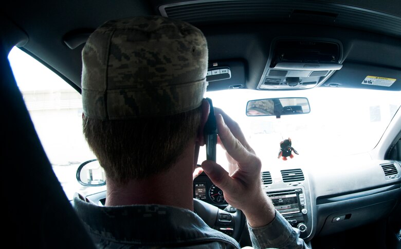 ANDERSEN AIR FORCE BASE, Guam-People in Guam are prohibited from using cell phones while driving. The law however does allow for the use of hands-free devices and it exempts emergency calls made from the driver's vehicle.   (U.S. Air Force
photo by Staff Sgt. Alexandre Montes)
