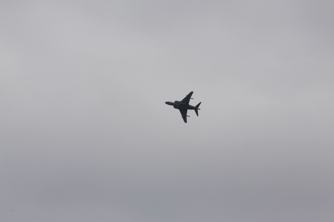 Medal of Honor recipient Sgt. Dakota L. Meyer flying in a T/AV-8B harrier with Lt. Col. Robert J. Fails, executive officer of Marine Attack Training Squadron 203, during the Thunder Over Louisville air show April 21, in Louisville, Ky. VMAT-203 provided the harrier for Meyer to fly in during the air show. “This is my first time ever flying in a harrier, but I’ve seen Top Gun about a dozen times,” said Meyer. “If Tom Cruise can handle flying a jet then I can too. I just hope I don’t throw-up.”