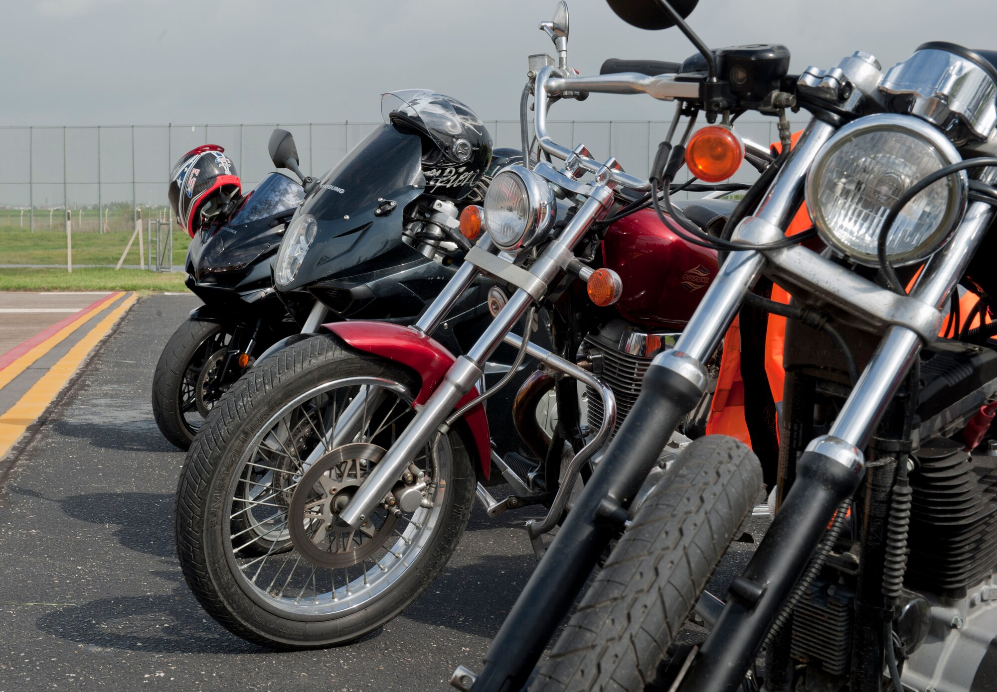 The 39th Air Base Wing safety office set up a Motorcycle Safety Rodeo April 20, 2012, at Incirlik Air Base, Turkey. The safety rodeo is required for all military motorcycle riders for on-and off-base driving. (U.S. Air Force photo by Senior Airman Anthony Sanchelli/Released)
